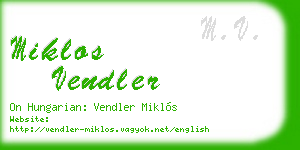 miklos vendler business card